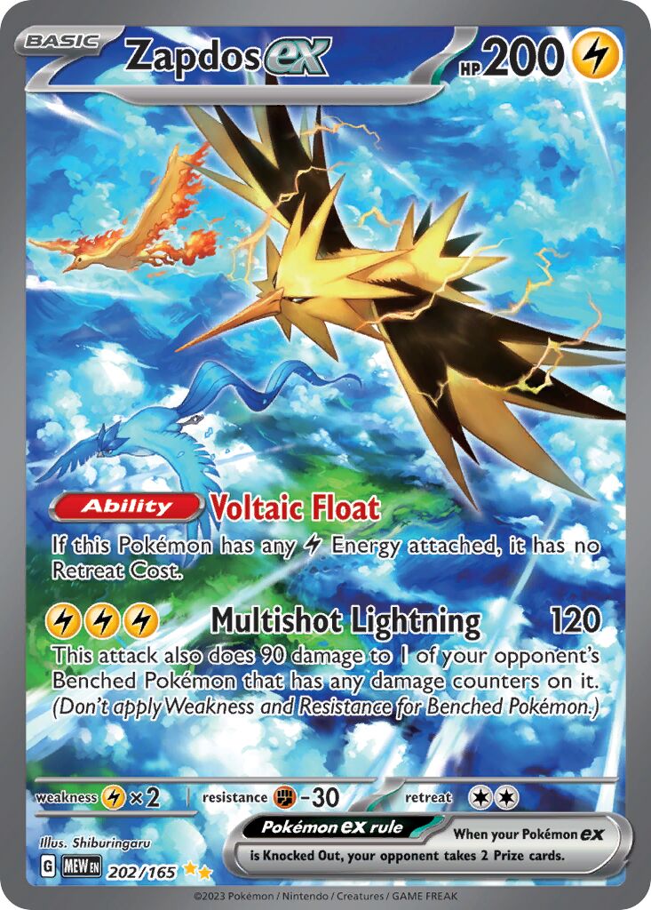 Zapdos ex 202/207 — 151 (English Pokémon TCG card)