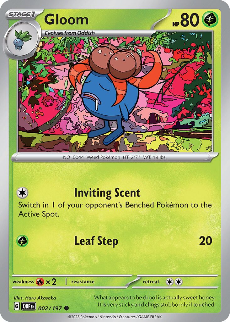 Gloom 002/230 — Obsidian Flames (English Pokémon TCG card)