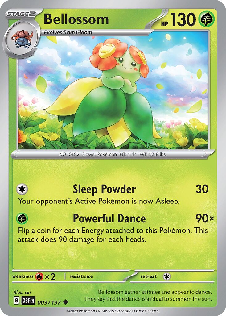 Bellossom 003/230 — Obsidian Flames (English Pokémon TCG card)