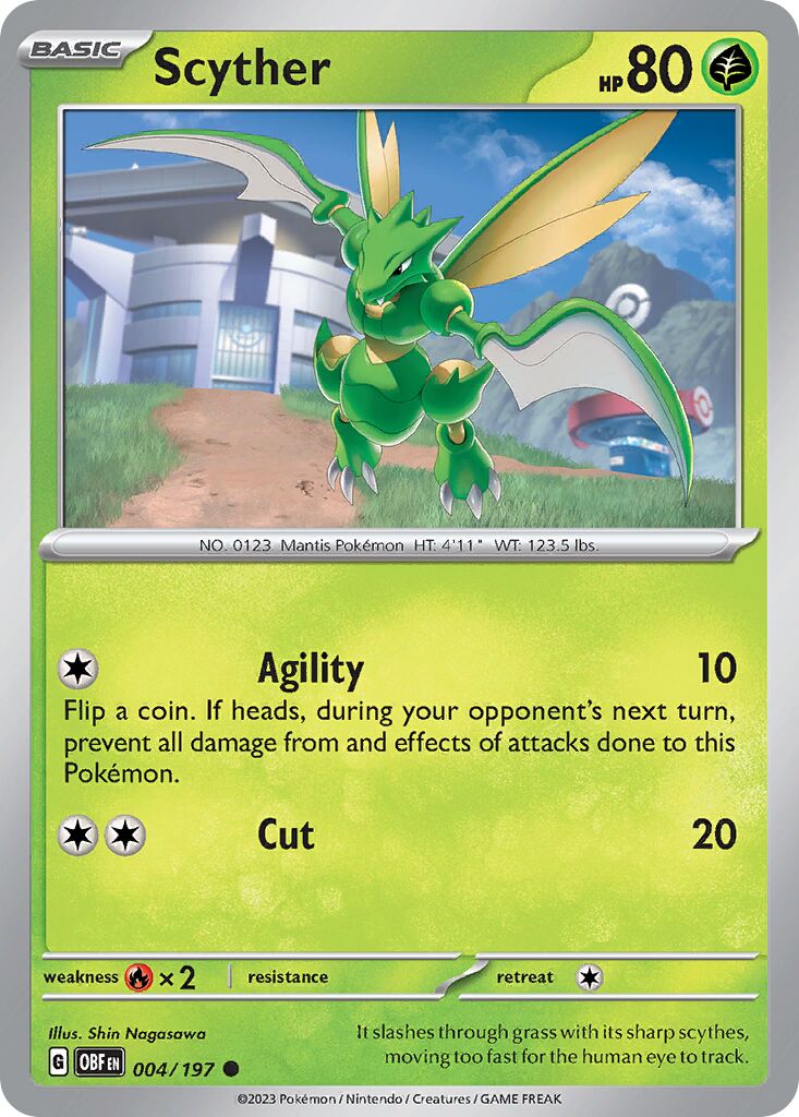 Scyther 004/230 — Obsidian Flames (English Pokémon TCG card)
