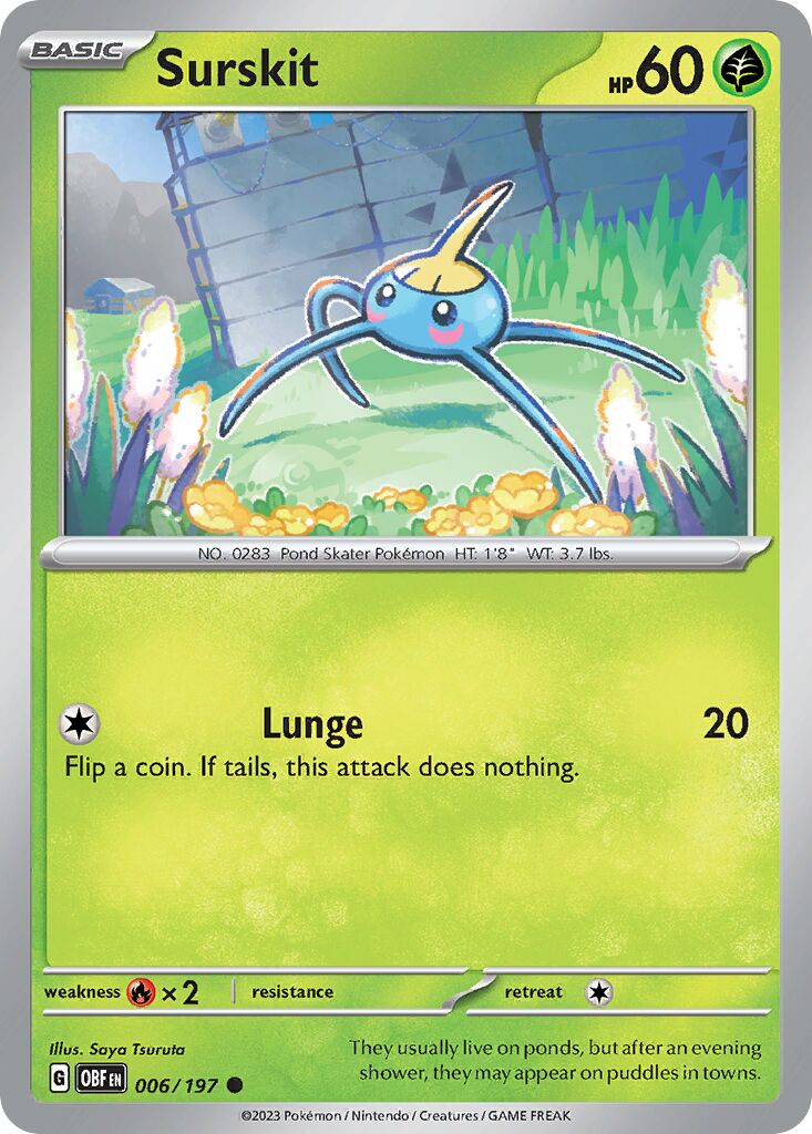 Surskit 006/230 — Obsidian Flames (English Pokémon TCG card)