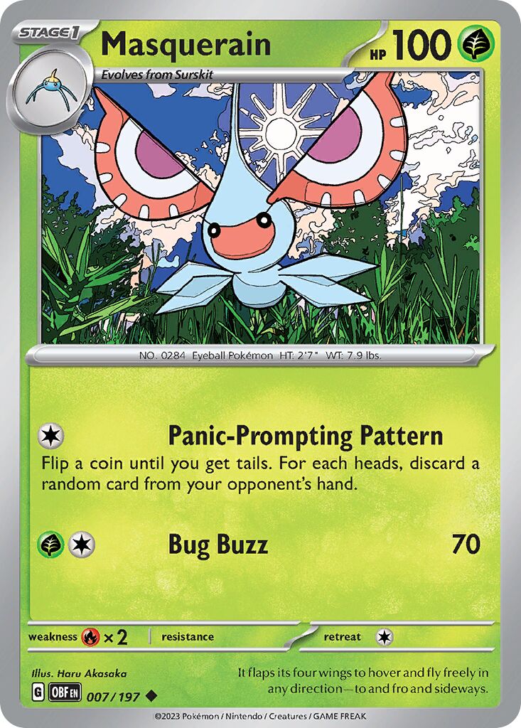Masquerain 007/230 — Obsidian Flames (English Pokémon TCG card)