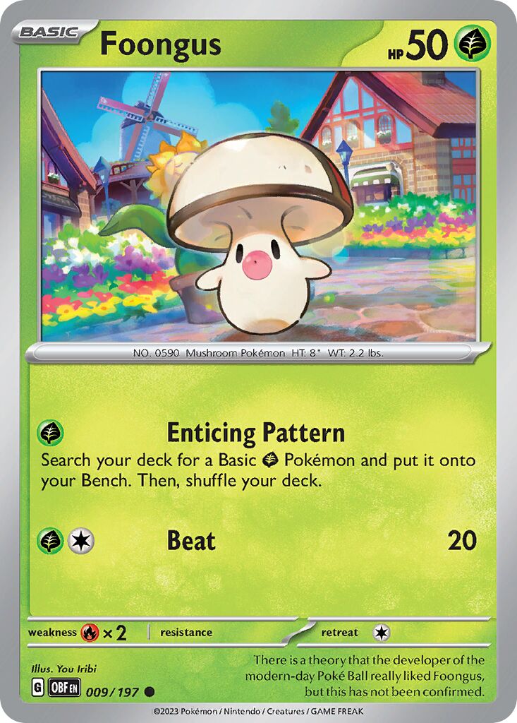 Foongus 009/230 — Obsidian Flames (English Pokémon TCG card)