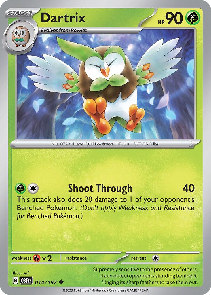 Dartrix 014/230 — Obsidian Flames (English Pokémon TCG card)