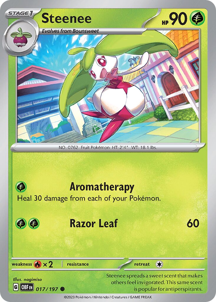 Steenee 017/230 — Obsidian Flames (English Pokémon TCG card)