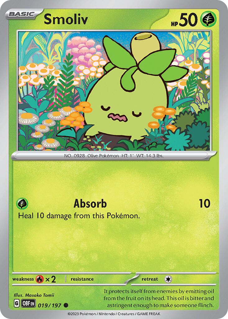 Smoliv 019/230 — Obsidian Flames (English Pokémon TCG card)