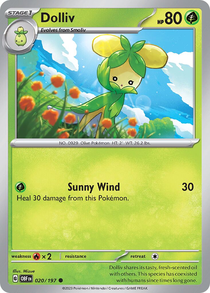 Dolliv 020/230 — Obsidian Flames (English Pokémon TCG card)