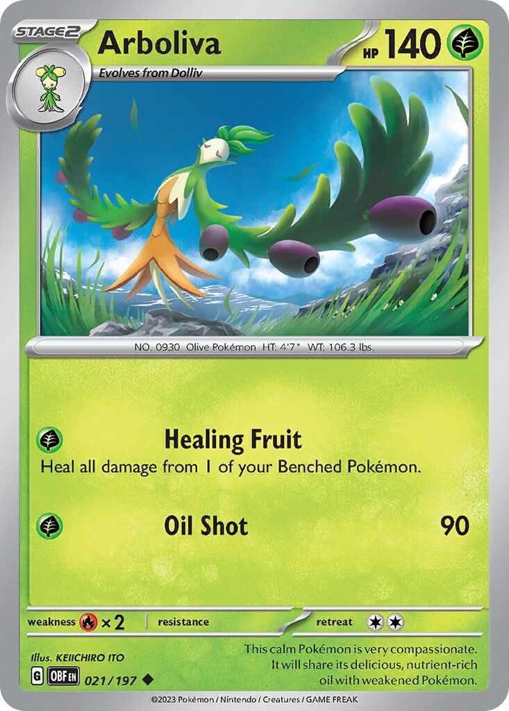 Arboliva 021/230 — Obsidian Flames (English Pokémon TCG card)