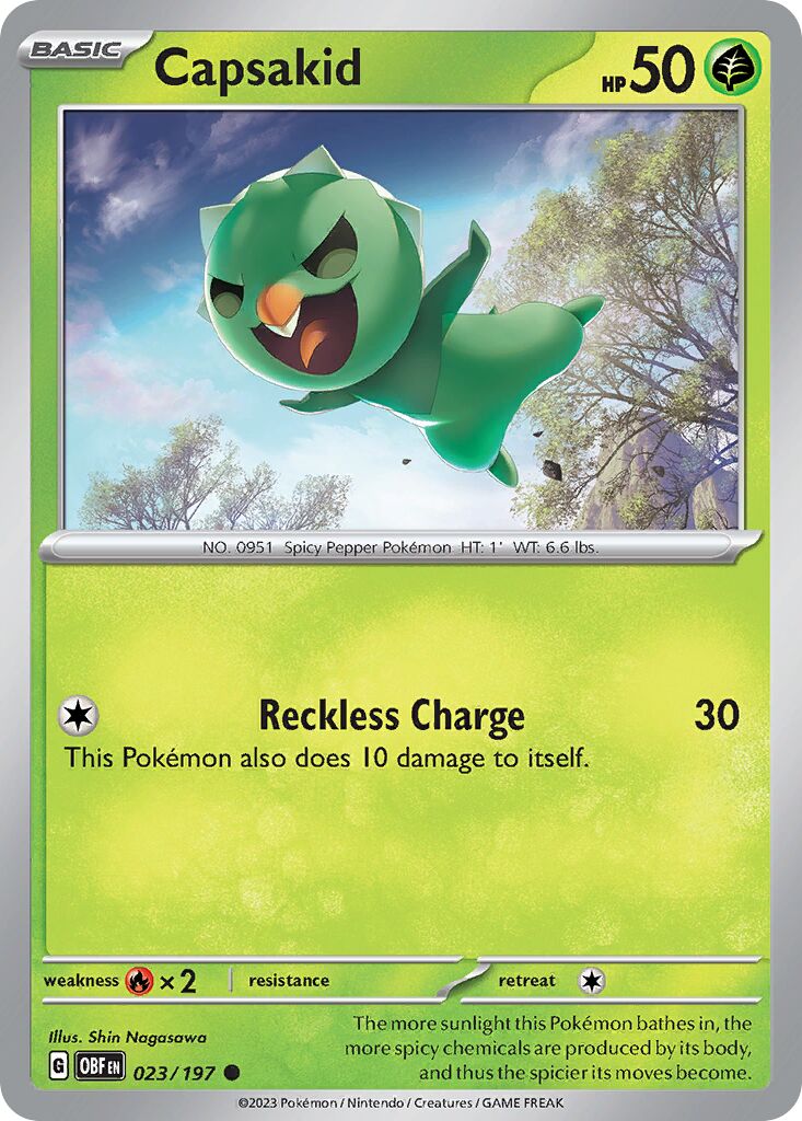 Capsakid 023/230 — Obsidian Flames (English Pokémon TCG card)