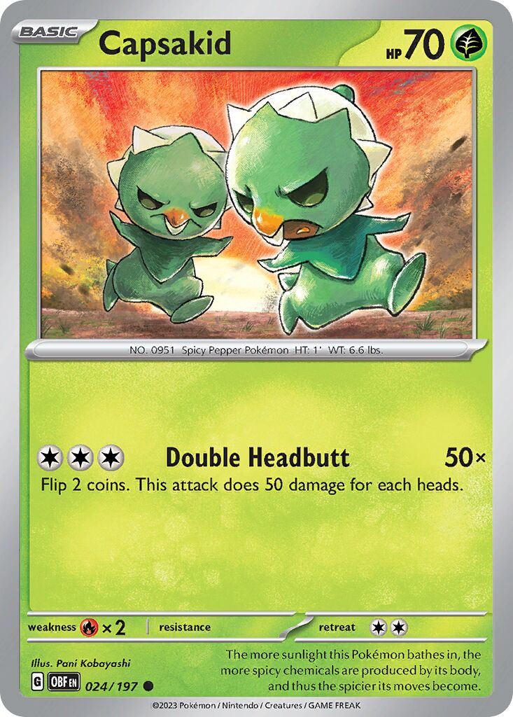 Capsakid 024/230 — Obsidian Flames (English Pokémon TCG card)