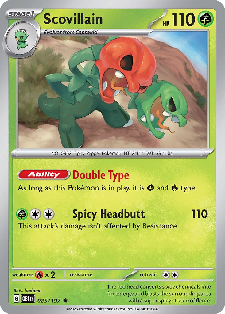 Scovillain 025/230 — Obsidian Flames (English Pokémon TCG card)