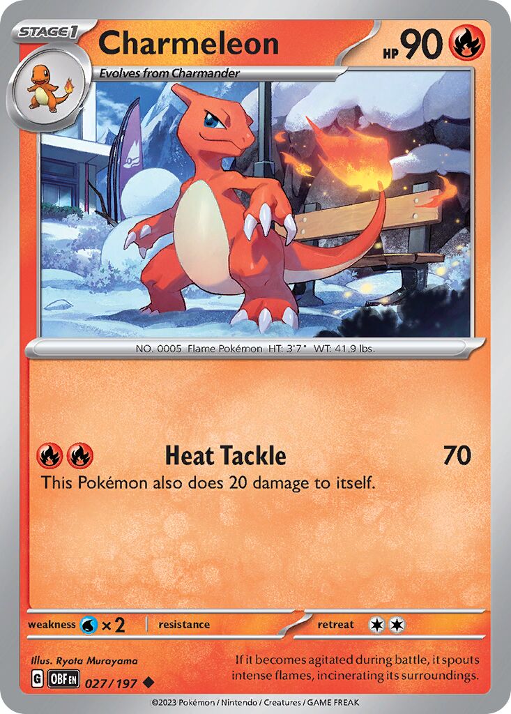 Charmeleon 027/230 — Obsidian Flames (English Pokémon TCG card)