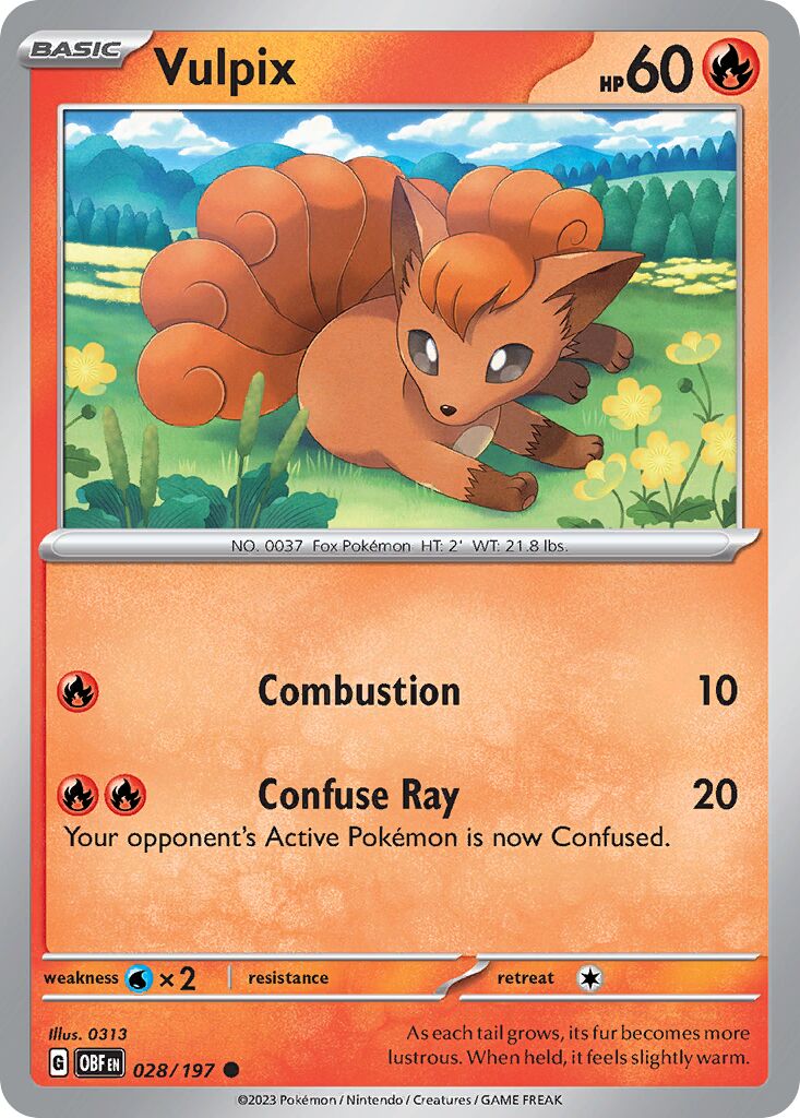 Vulpix 028/230 — Obsidian Flames (English Pokémon TCG card)