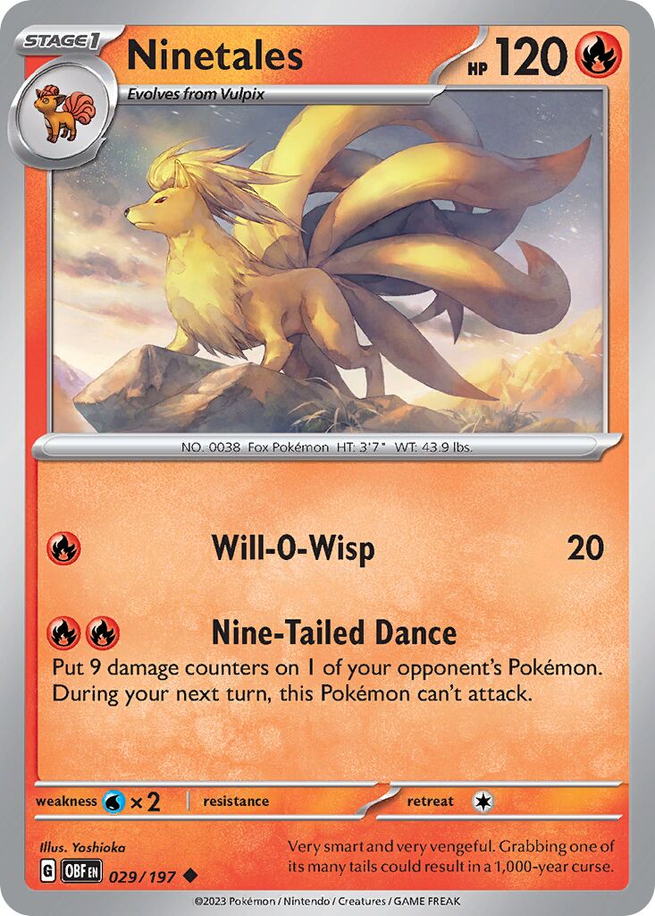 Ninetales 029/230 — Obsidian Flames (English Pokémon TCG card)