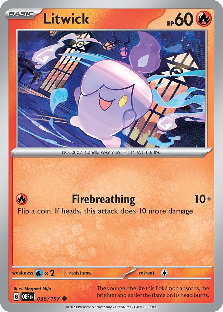 Litwick 036/230 — Obsidian Flames (English Pokémon TCG card)