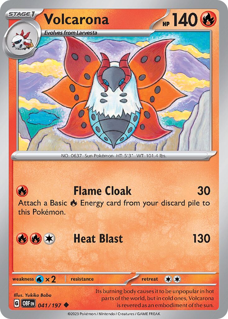 Volcarona 041/230 — Obsidian Flames (English Pokémon TCG card)