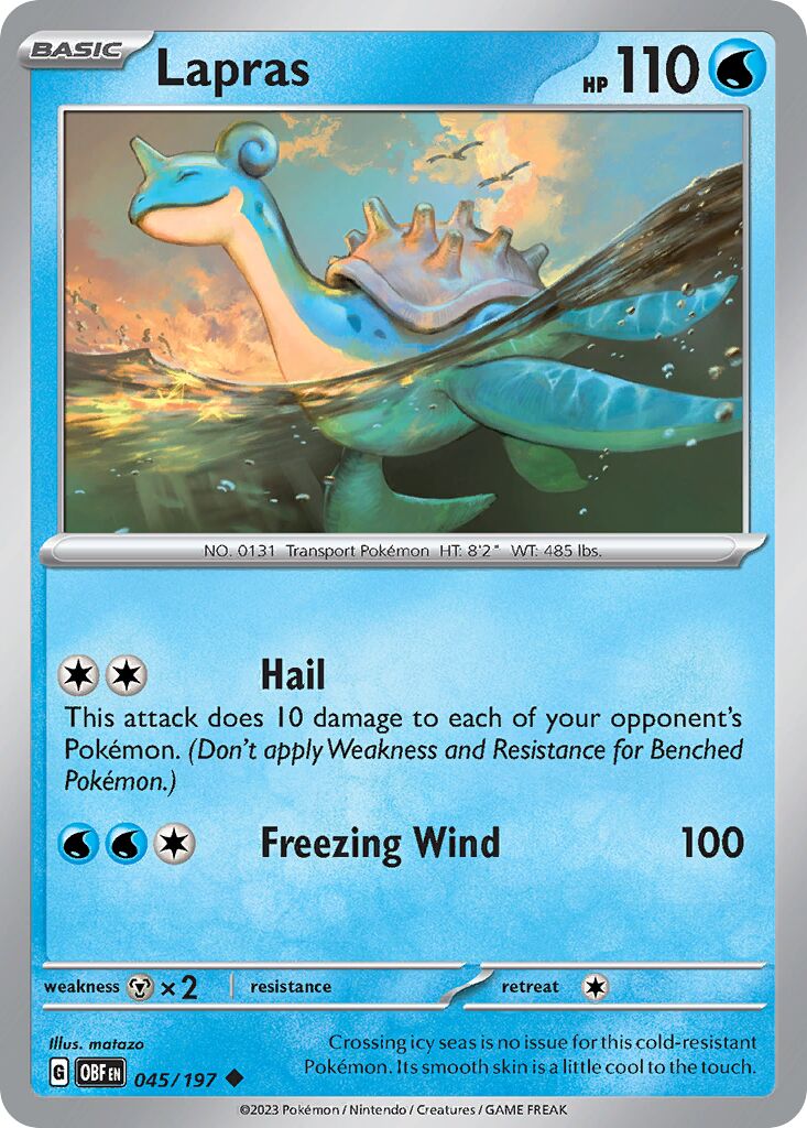 Lapras 045/230 — Obsidian Flames (English Pokémon TCG card)