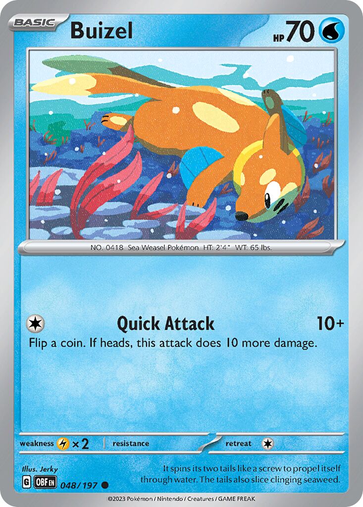 Buizel 048/230 — Obsidian Flames (English Pokémon TCG card)