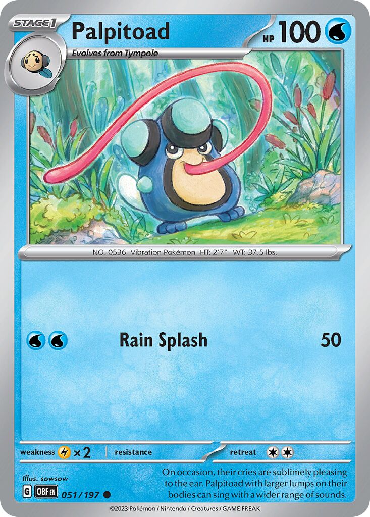 Palpitoad 051/230 — Obsidian Flames (English Pokémon TCG card)