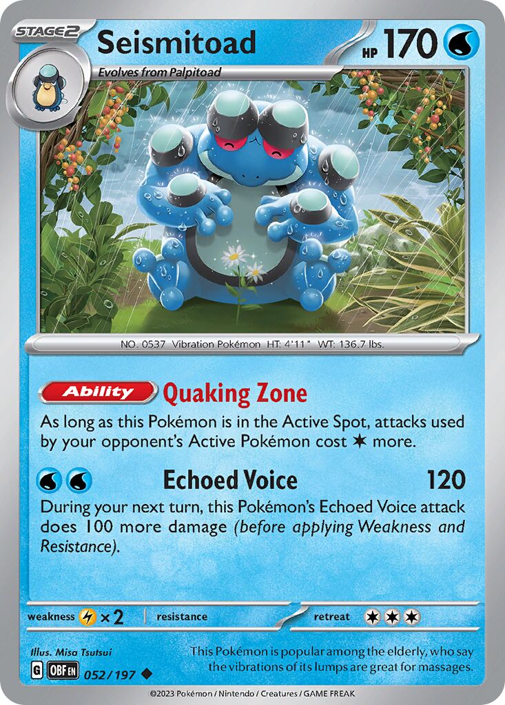 Seismitoad 052/230 — Obsidian Flames (English Pokémon TCG card)