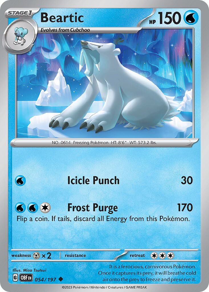 Beartic 054/230 — Obsidian Flames (English Pokémon TCG card)