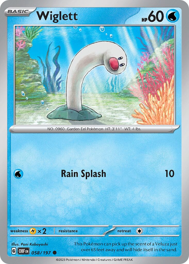 Wiglett 058/230 — Obsidian Flames (English Pokémon TCG card)