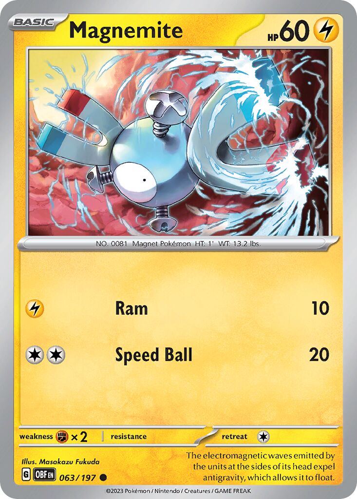 Magnemite 063/230 — Obsidian Flames (English Pokémon TCG card)