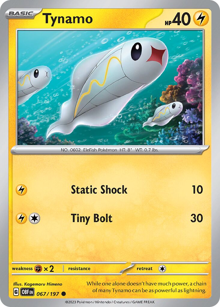Tynamo 067/230 — Obsidian Flames (English Pokémon TCG card)