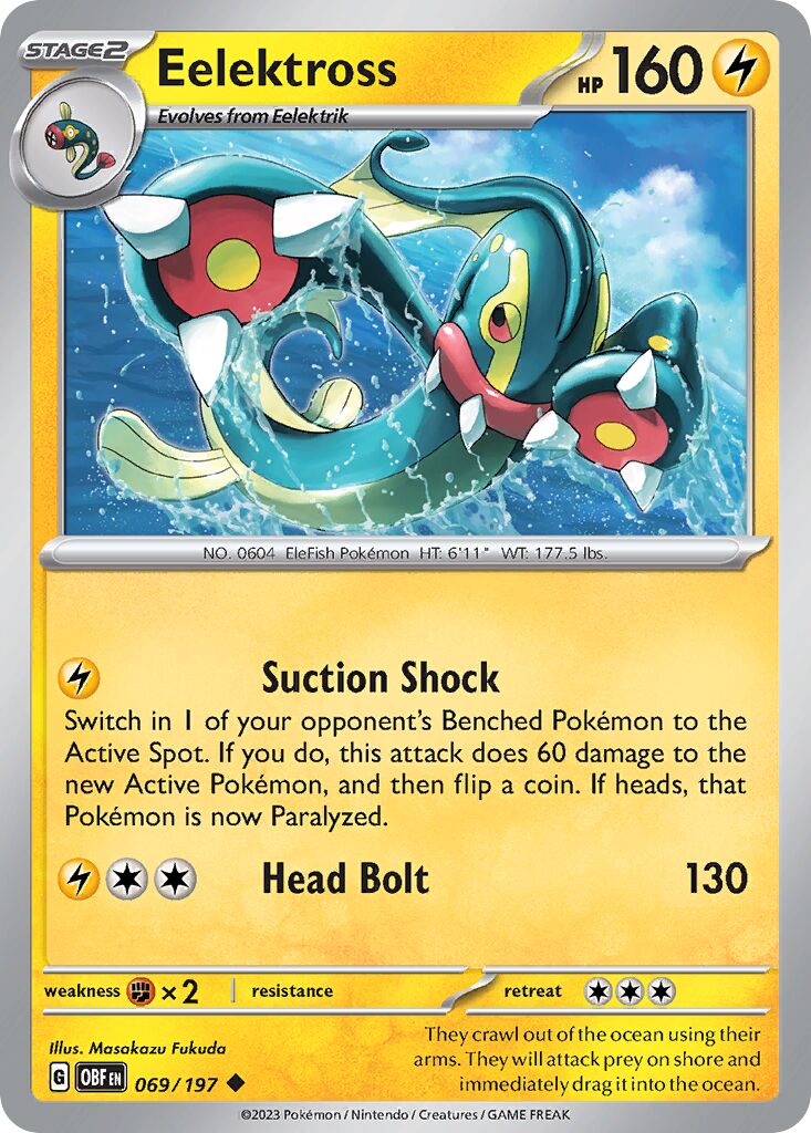 Eelektross 069/230 — Obsidian Flames (English Pokémon TCG card)