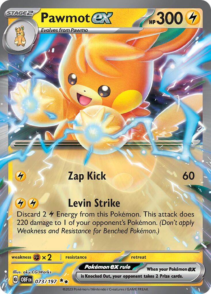 Pawmot ex 073/230 — Obsidian Flames (English Pokémon TCG card)