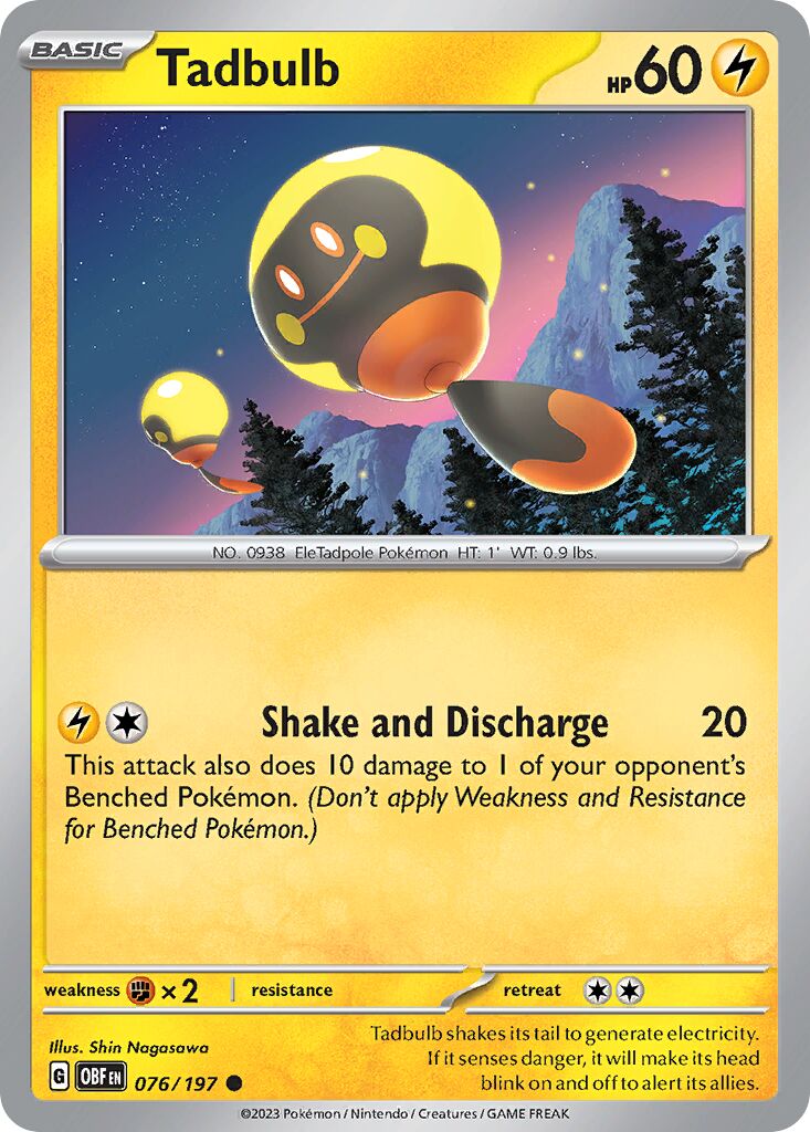 Tadbulb 076/230 — Obsidian Flames (English Pokémon TCG card)