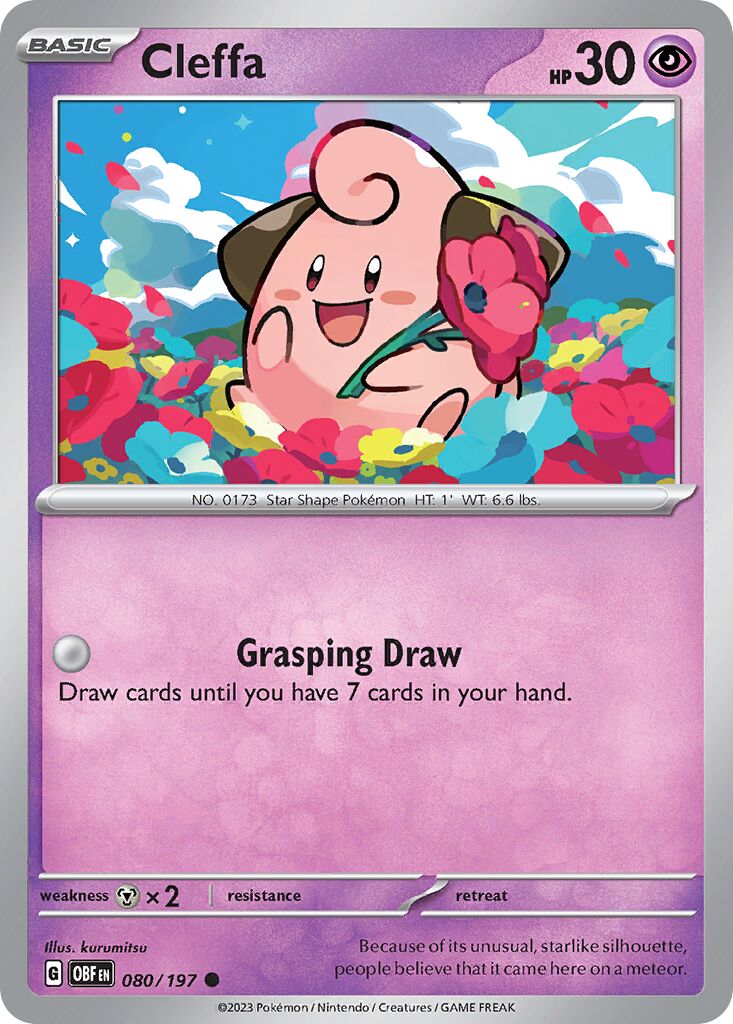 Cleffa 080/230 — Obsidian Flames (English Pokémon TCG card)
