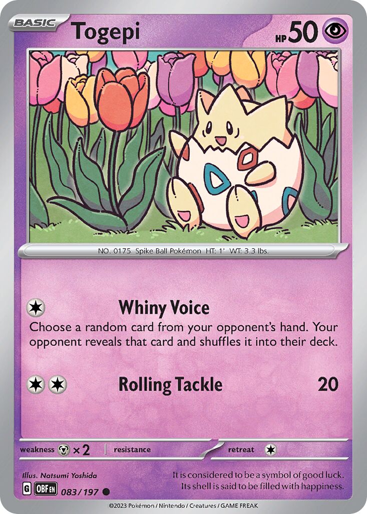 Togepi 083/230 — Obsidian Flames (English Pokémon TCG card)