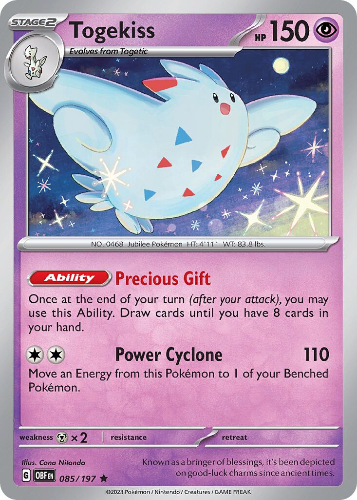 Togekiss 085/230 — Obsidian Flames (English Pokémon TCG card)