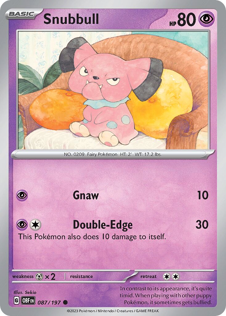 Snubbull 087/230 — Obsidian Flames (English Pokémon TCG card)