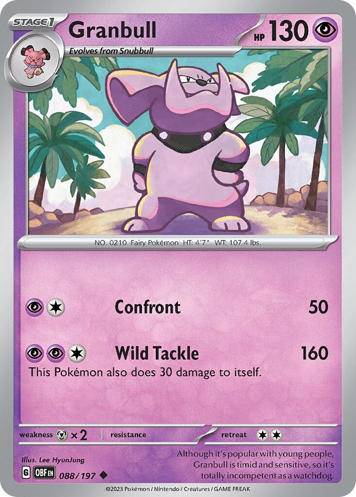 Granbull 088/230 — Obsidian Flames (English Pokémon TCG card)