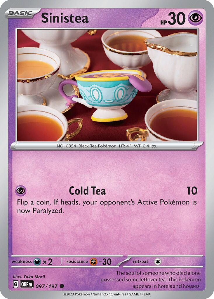 Sinistea 097/230 — Obsidian Flames (English Pokémon TCG card)