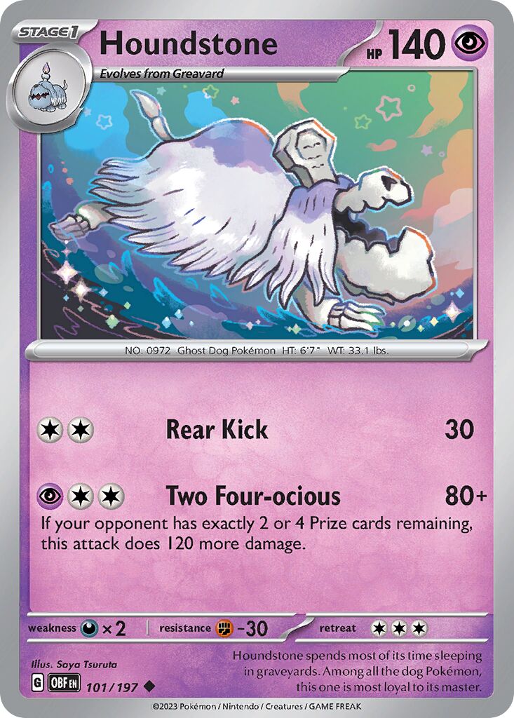 Houndstone 101/230 — Obsidian Flames (English Pokémon TCG card)