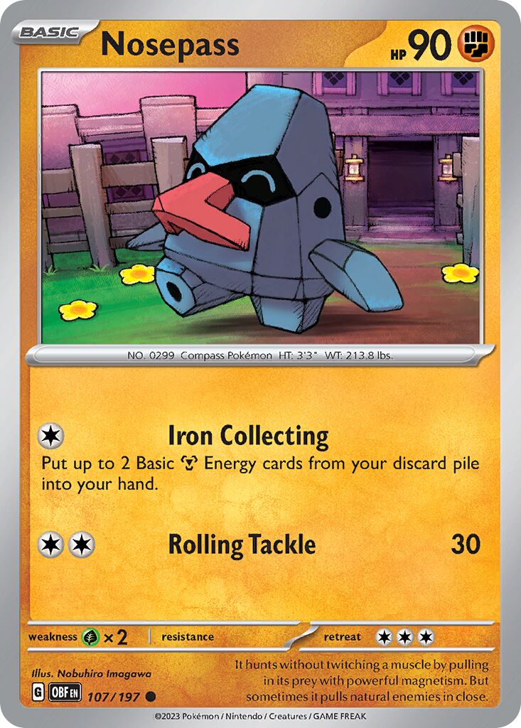 Nosepass 107/230 — Obsidian Flames (English Pokémon TCG card)