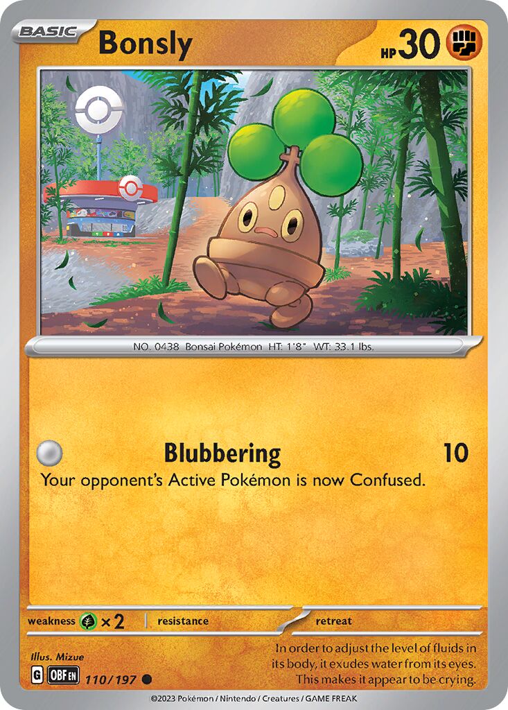 Bonsly 110/230 — Obsidian Flames (English Pokémon TCG card)