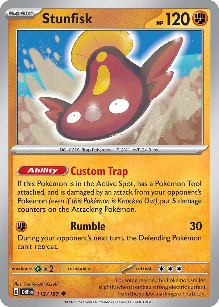 Stunfisk 112/230 — Obsidian Flames (English Pokémon TCG card)