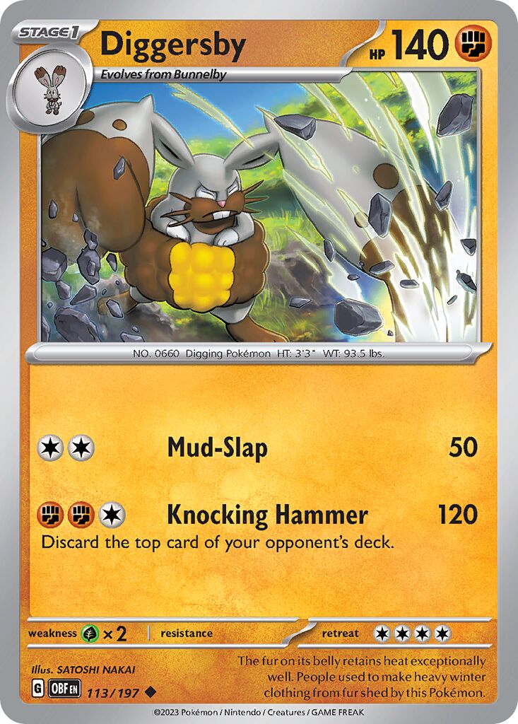 Diggersby 113/230 — Obsidian Flames (English Pokémon TCG card)