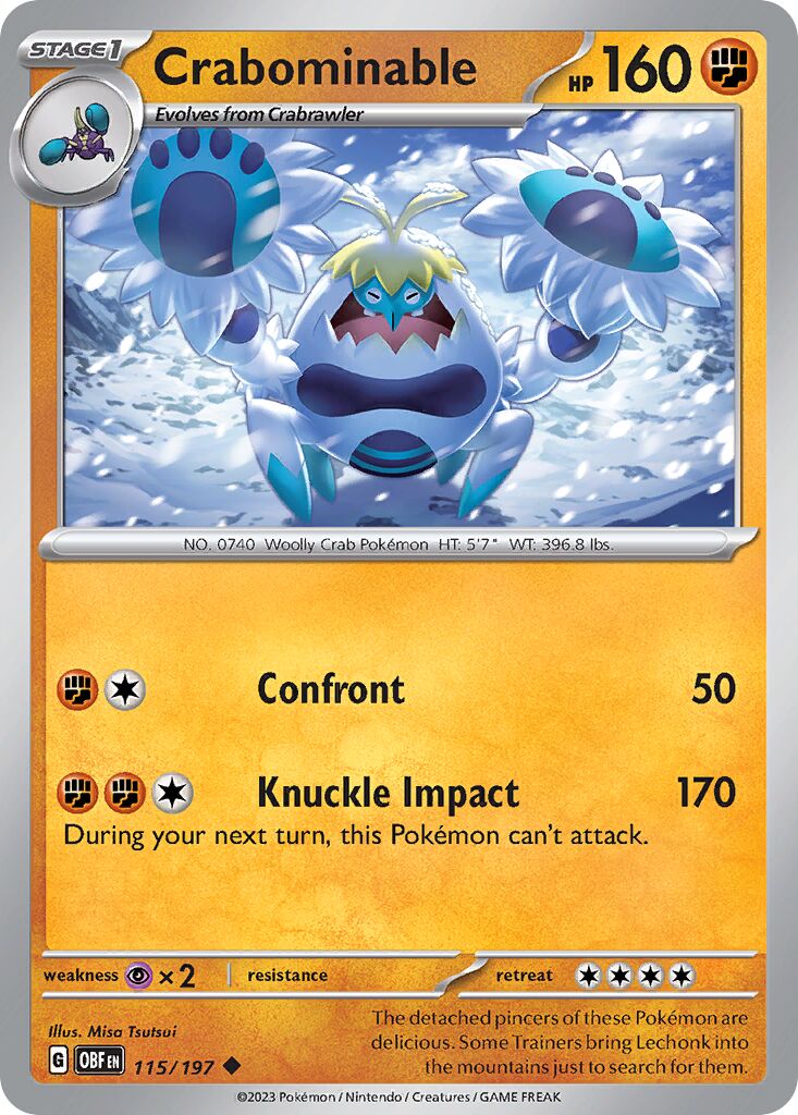 Crabominable 115/230 — Obsidian Flames (English Pokémon TCG card)