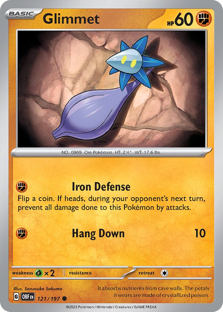Glimmet 121/230 — Obsidian Flames (English Pokémon TCG card)