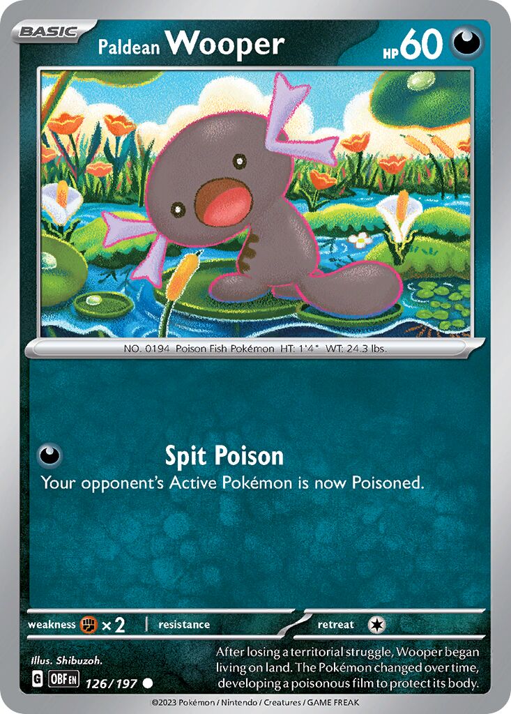 Paldean Wooper 126/230 — Obsidian Flames (English Pokémon TCG card)