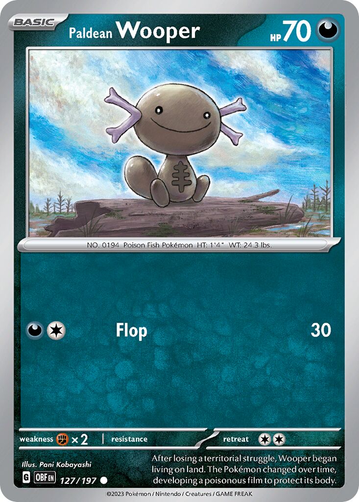 Paldean Wooper 127/230 — Obsidian Flames (English Pokémon TCG card)