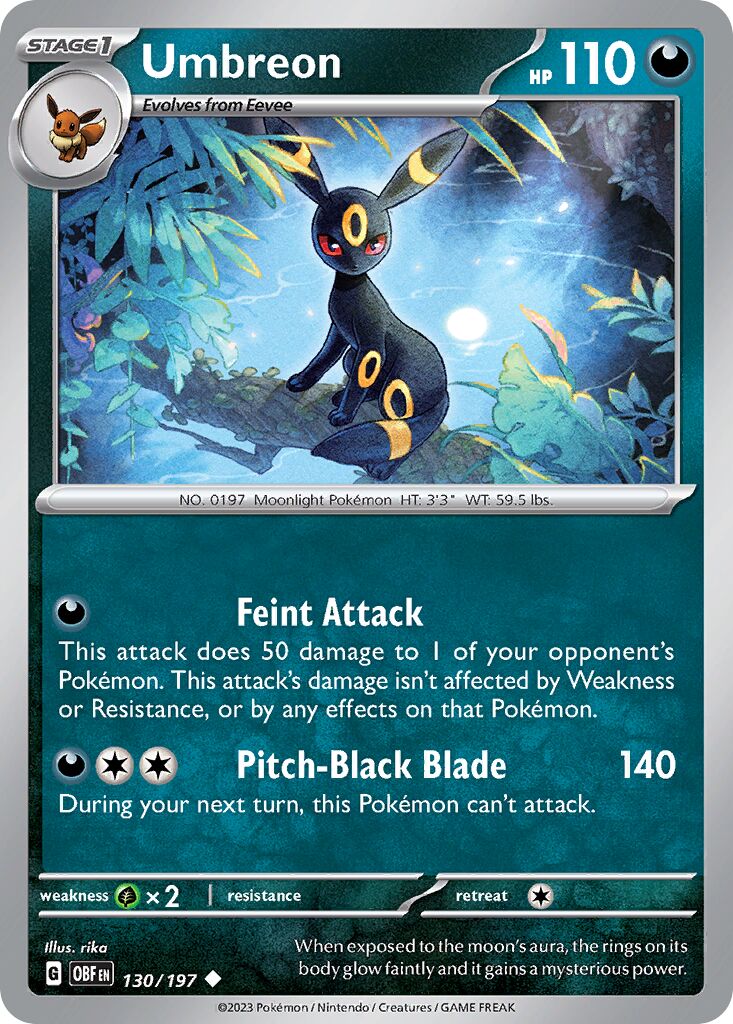 Umbreon 130/230 — Obsidian Flames (English Pokémon TCG card)