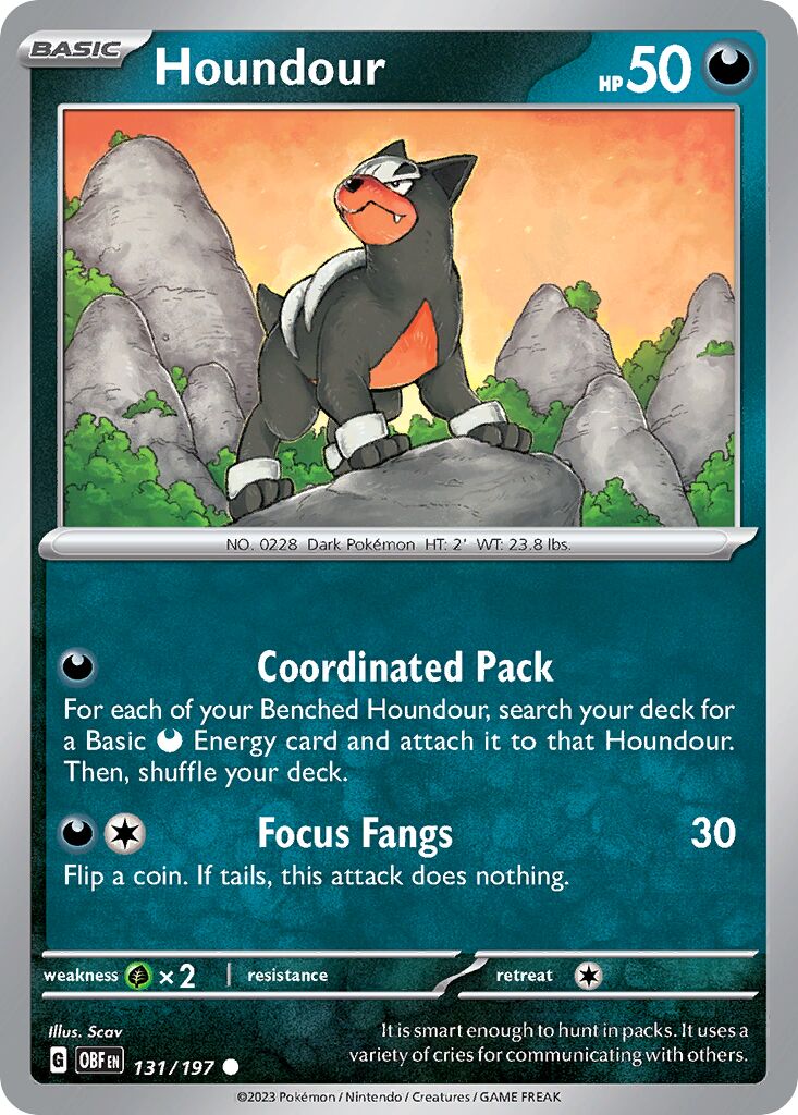 Houndour 131/230 — Obsidian Flames (English Pokémon TCG card)