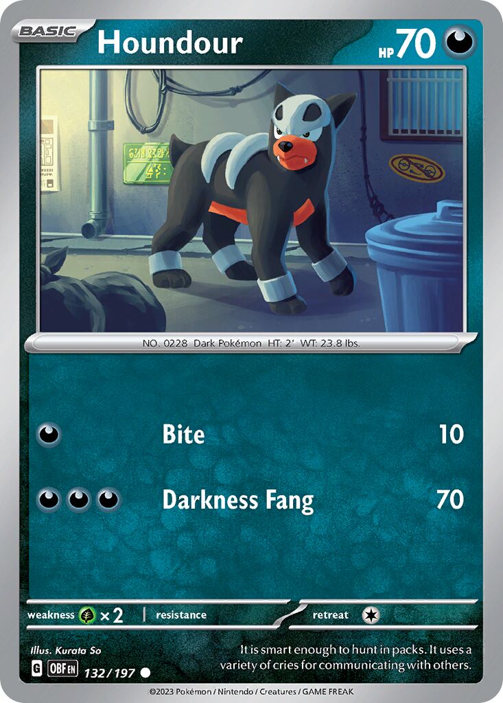 Houndour 132/230 — Obsidian Flames (English Pokémon TCG card)