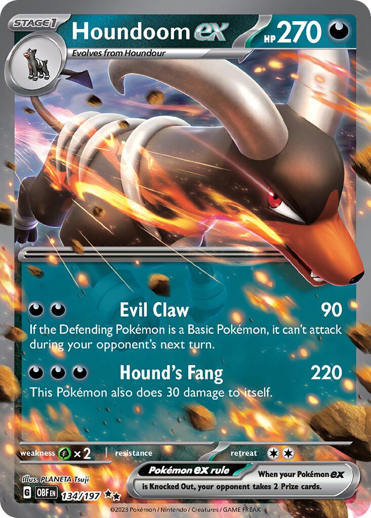Houndoom ex 134/230 — Obsidian Flames (English Pokémon TCG card)